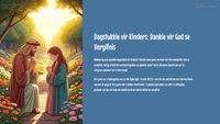 Daaglikse Oordenkings- Dag 9 - Dagstukkie vir Kinders Dankie vir God se Vergifnis
