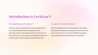 Die Dag van Toewyding: Levitikus 9