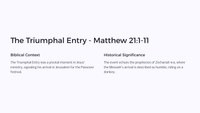 Easter Unit Lesson 3: The Triumphal Entry