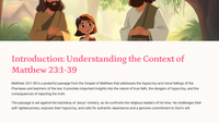 Matteus 23:1-39 - Die skynheiligheid van die Fariseërs en Wetsonderrigters