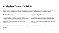 Samson's Riddle and Marriage - Judges 14