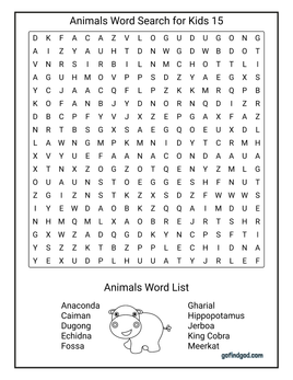 Animals Word Search For Kids 15