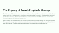 Amos 3 - A Prophetic Call to the Nation of Israel