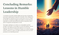 2 Corinthians 12: Lessons in Humble Leadership