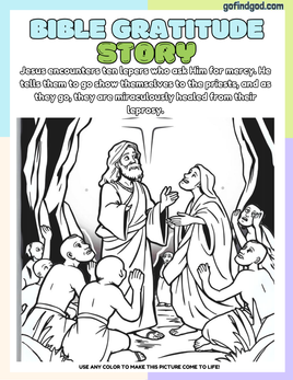 Affirmations from God Coloring - Gratitude for Bible 10 Lepers