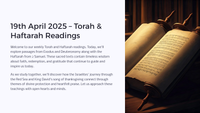Weekly Torah & Haftarah Readings - 19th April 2025