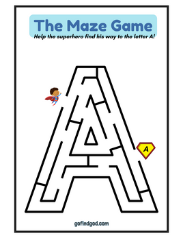 🦸♂️ Superhero Alphabet Maze Adventure – A-Z & Shapes Maze Worksheets!