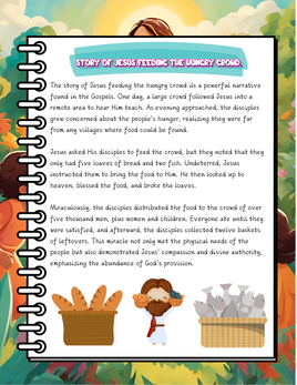 Bible Heroes Coloring Adventure - Jesus Feeds the Crowd Story and Activities
