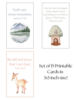 Bible Verse Coloring Cards - Set of 15