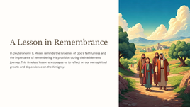 In Deuteronomy 8 - A Lesson in Remembrance