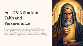 Acts 23: A Study in Faith and Perseverance