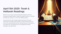Weekly Torah & Haftarah Readings - April 5 2025