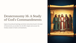 Deuteronomy 16: A Study of God's Commandments