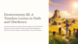 Deuteronomy 26: A Timeless Lesson in Faith and Obedience