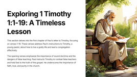 Exploring 1 Timothy 1:1-19: A Timeless Lesson