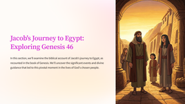 Jacob's Journey to Egypt: Exploring Genesis 46