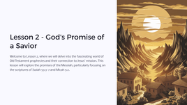 The Easter Unit Story Lesson 2: God’s Plan of Redemption