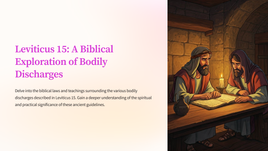 Leviticus 15: A Biblical Exploration of Bodily Discharges