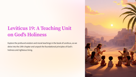 Leviticus 19: A Teaching Unit on God's Holiness