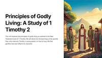 Principles of Godly Living: A Study of 1 Timothy 2