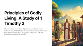 Principles of Godly Living: A Study of 1 Timothy 2