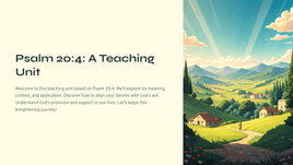 Psalm 20:4: A Teaching Unit