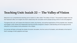 The Valley of Vision: A Journey Through Isaiah 22