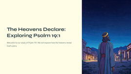The Heavens Declare: Exploring Psalm 19:1