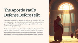 Introduction to Acts 24 - The Apostle Paul's Defense Before Felix