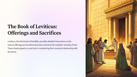 The Book of Leviticus 1: Offerings and Sacrifices