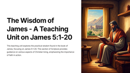 The Wisdom of James - A Teaching Unit on James 5:1-20