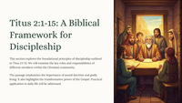 Titus 2:1-15: A Biblical Framework for Discipleship