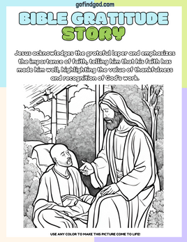 Affirmations from God Coloring - Gratitude Jesus and the Leper