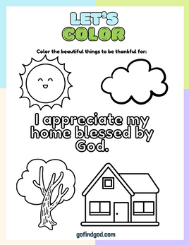 Affirmations from God Coloring - Gratitude for my home