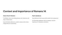 Romans 14: Accepting and Encouraging Each Other