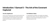 1 Samuel 5 - The Ark of God in Philistine Hands