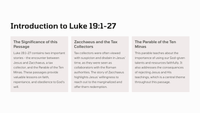 Luke 19:1-27 - The Story of Zacchaeus and the Parable of the Ten Minas