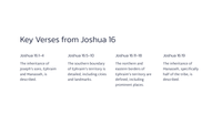 Joshua 16 - The Inheritance of Ephraim and Manasseh