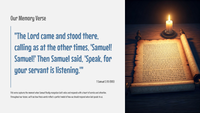GoFindGod Grade 7 Bible Curriculum – Term 1 - Week 6 Samuel Listens to God