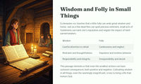 Wisdom and Folly: A Lesson from Ecclesiastes 10