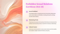 Leviticus 18 - Holiness and Relationships