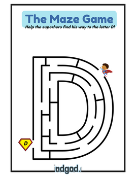 🦸♂️ Superhero Alphabet Maze Adventure – A-Z & Shapes Maze Worksheets! (Copy)