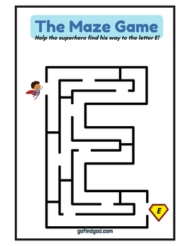 🦸♂️ Superhero Alphabet Maze Adventure – A-Z & Shapes Maze Worksheets!