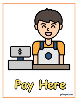 Role-Play - SPAGHETTI RESTAURANT - Pay Here Sign