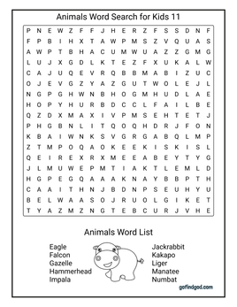 Animals Word Search For Kids 11