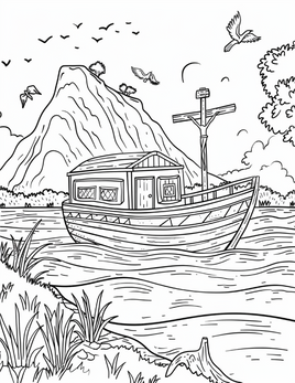Ark_on_Calm_Waters_Bible_Coloring