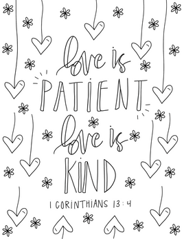 Bible Verse Coloring -  Corinthians 13 4