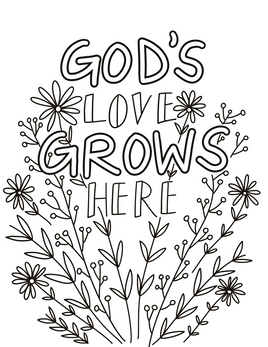 Bible Verse Coloring - Gods Love Grows Here
