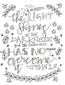Bible Verse Coloring -  John 1 5