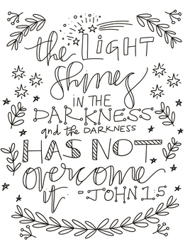 Bible Verse Coloring -  John 1 5